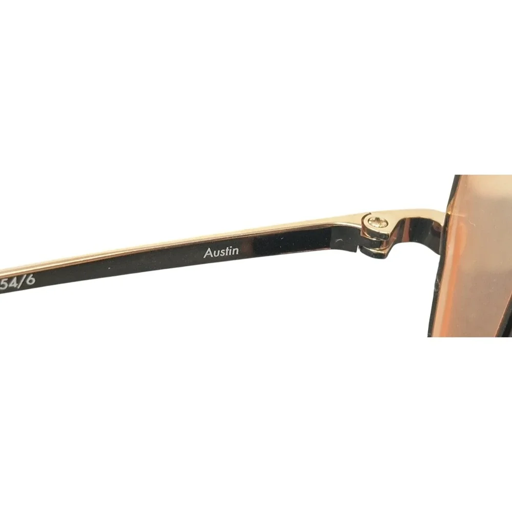 Linda Farrow 854 C6 Austin Oversized Cat Eye Sunglasses Rose Gold Titanium Frame